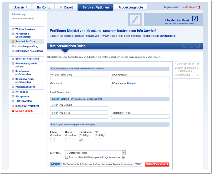 Deutsche Bank Online Pin