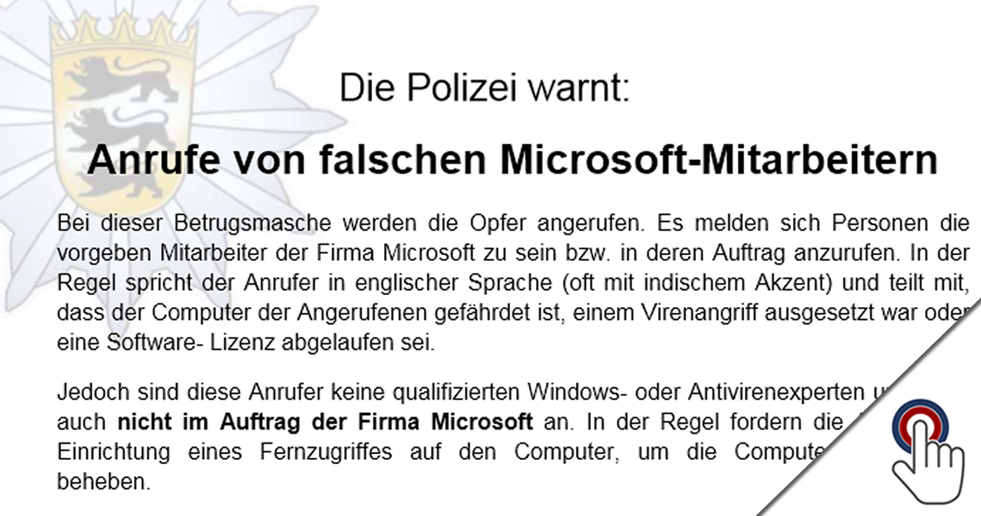 Microsoft Anrufe Polizei