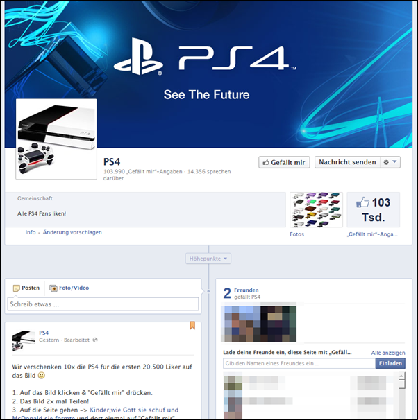 PS4 verschenkt 10x PS4 für die ersten 20.500 Liker 