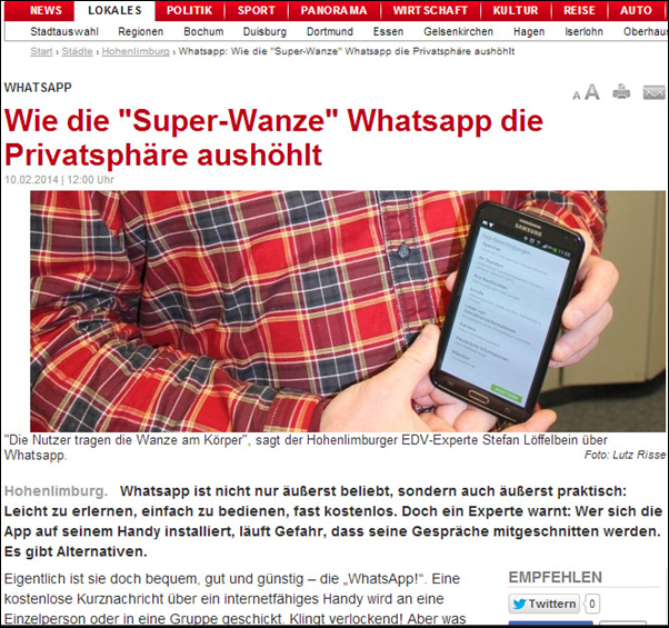 Wie die "Super-Wanze" Whatsapp die Privatsphäre aushöhlt