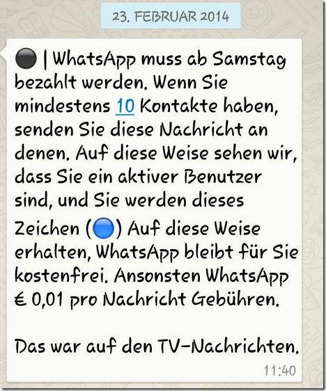 Zum ankreuzen text whatsapp WhatsApp Kettenbriefe
