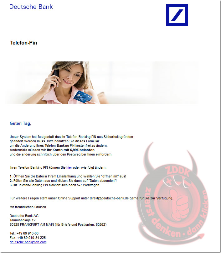 Deutsche Bank Telefon Pin