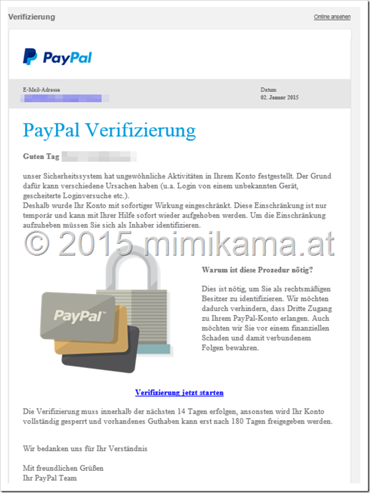 Verifizierung Paypal Konto