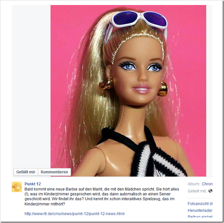 Eine Barbie, die alles mithört – NSA im Kinderzimmer? Nicht ganz…