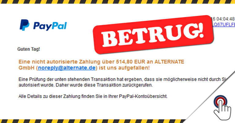 Warnung vor “Eine nicht autorisierte Zahlung an ALTERNATE GmbH ist uns aufgefallen!” [Samsung Galaxy S7 Einkauf]