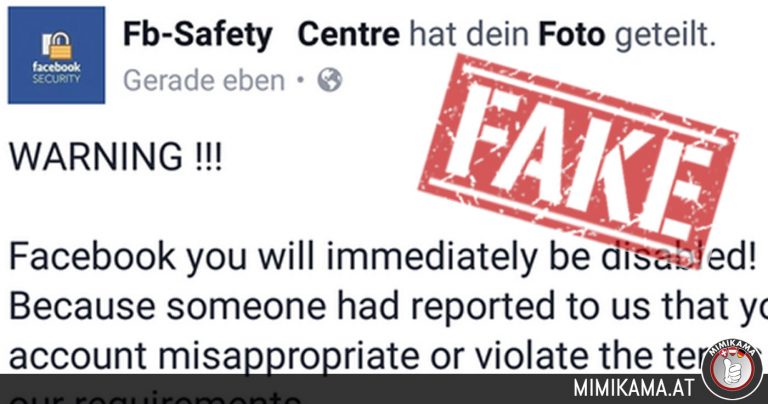 Gefälschte Facebook-Warnung: Achtung! Ihr Konto postet pornographische Inhalte!
