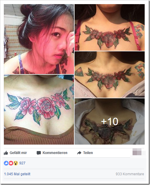 Dekoltee tattoo frau