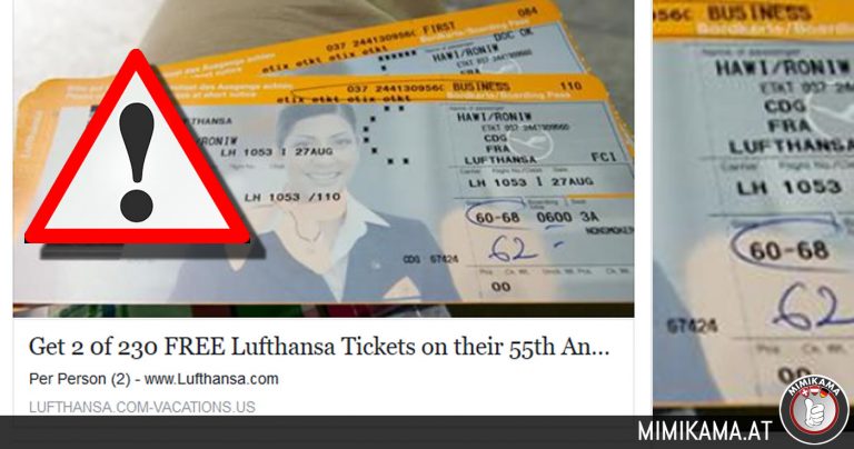 Achtung vor dem Lufthansa-Ticket Gewinnspiel auf Facebook