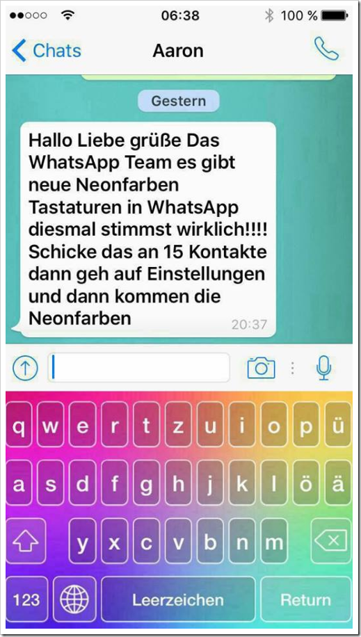 Tastatur Whatsapp