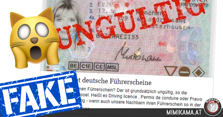 Es ist ein Fake: „EU verbietet deutsche Führerscheine”