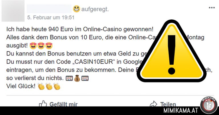Dubiose Beiträge auf Facebook: “940 Euro im Online-Casino gewonnen”