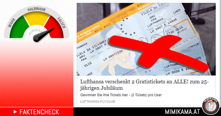 Lufthansa verschenkt keine Gratistickets an alle!