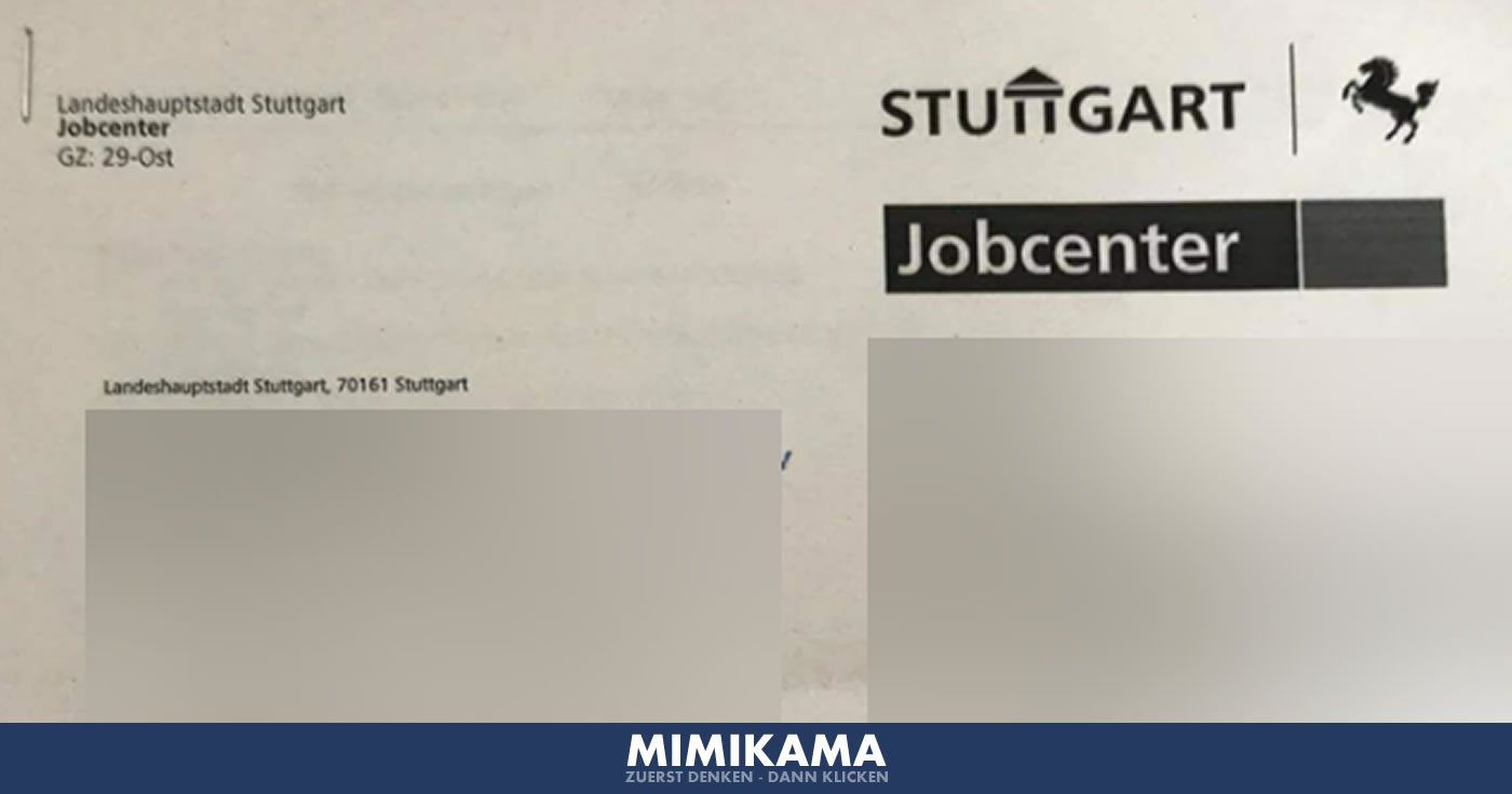Der Jobcenter-Bescheid aus Stuttgart
