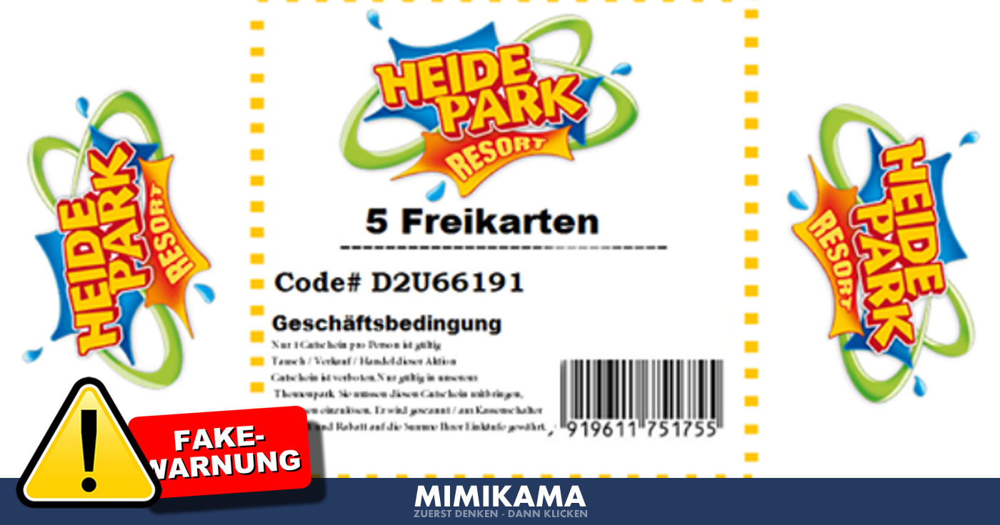 Gewinnspiel-Falle: 5 Freikarten für … den Heidepark?