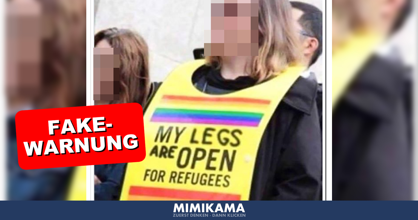 Manipuliertes Bild: “My legs are open for refugees”