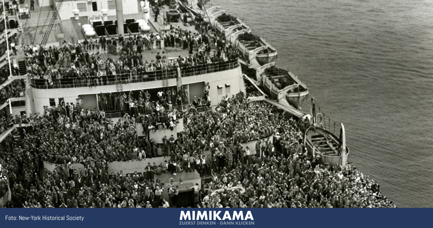 Sind das deutsche Flüchtlinge auf dem Boot?