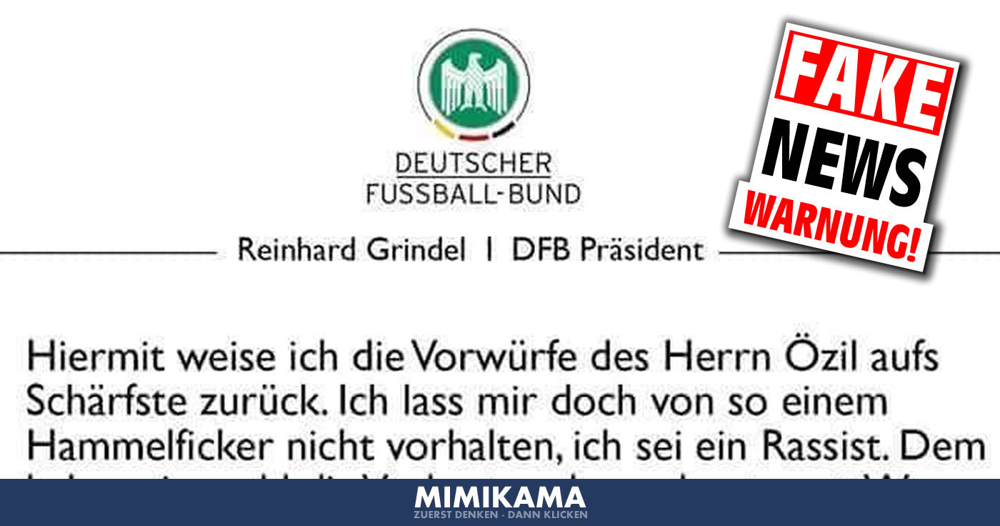 Gefälschtes Zitat des DFB-Präsidenten Reinhard Grindel?