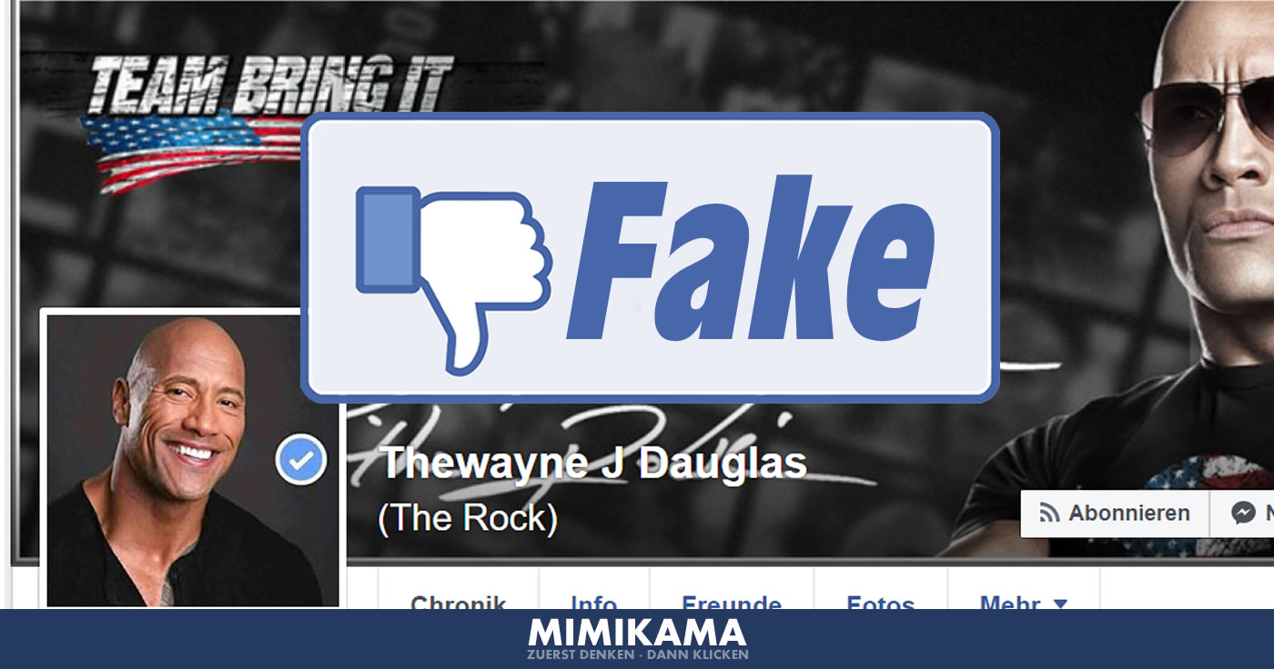 Gefälschtes “The Rock” Facebook-Profil lockt Nutzer auf unseriöse Seite!