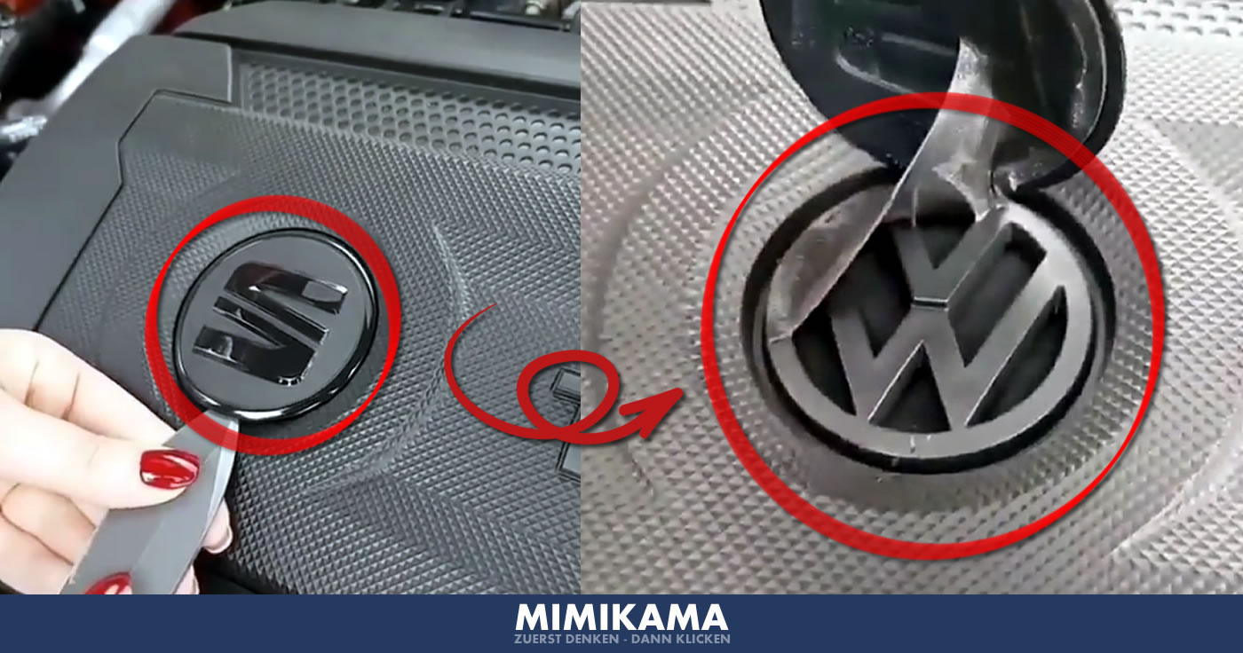 Seat Logo ab -> VW Logo drunter? Kein Fake!
