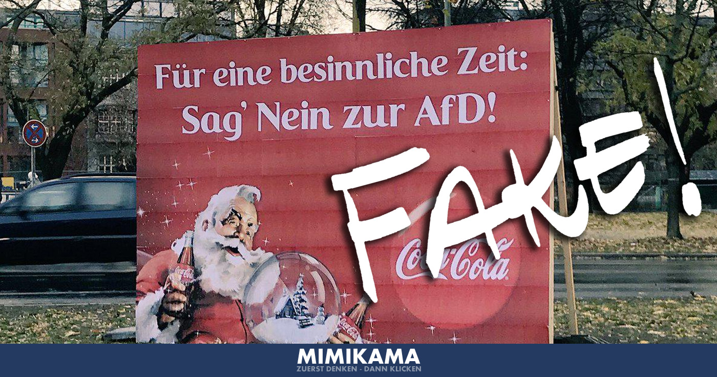 Coca Cola Plakat gegen die AfD?