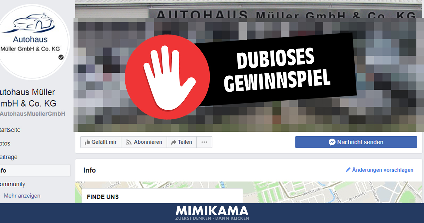 Fake-Gewinnspiel: Autohaus Müller & Co.KG noch immer aktiv!