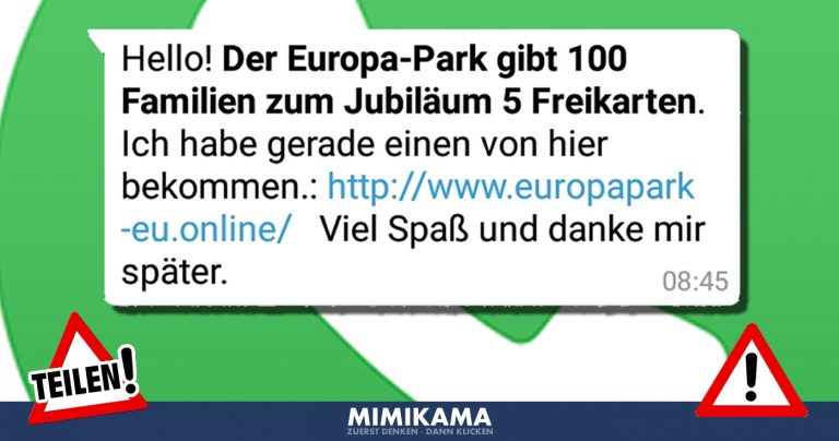 WhatsApp: Dubioser Link zu Freikarten für den Europa-Park