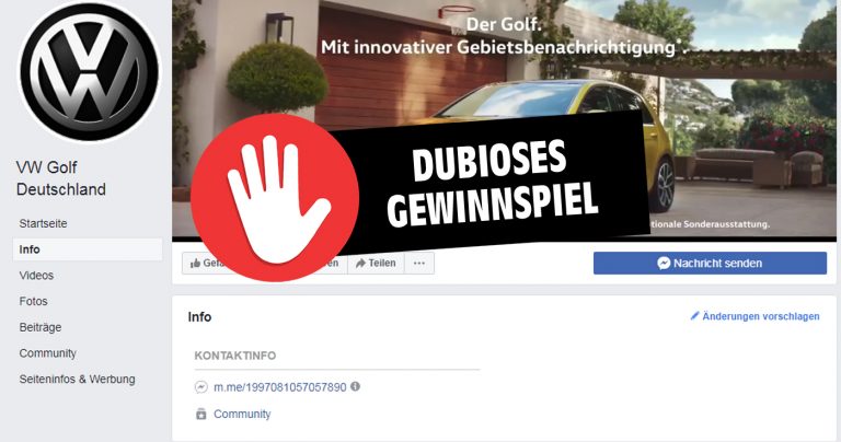 Fake-Gewinnspiel: VW mit dicker Schleife