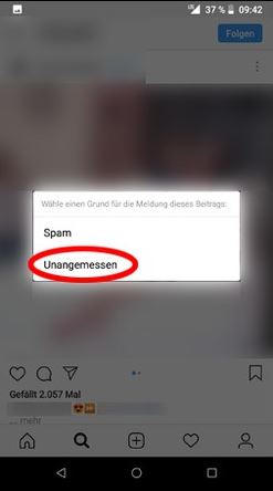 Was heißt spam melden instagram