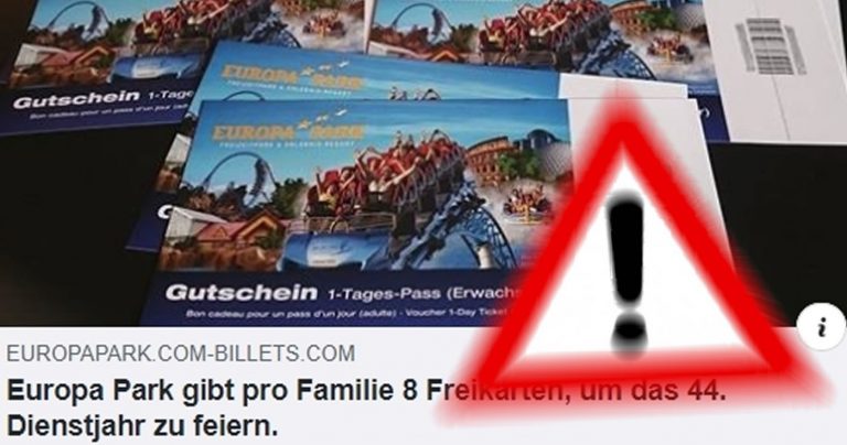 Achtung Datensammler: Keine Freikarten für den Europa Park!