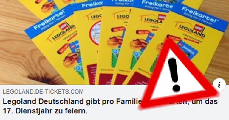 Achtung Datensammler: Keine Freikarten für Legoland Deutschland!