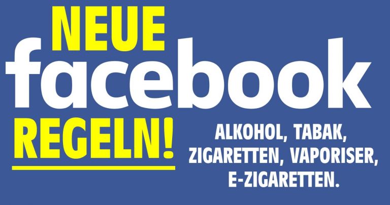 Facebook beschränkt Inhalte im Zusammenhang mit Alkohol, Tabak und E-Zigaretten