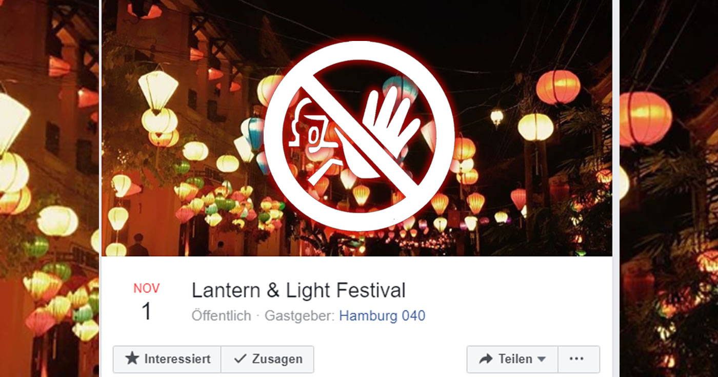 Vorsicht bei dem "Lantern & Light Festival 2019" auf Facebook!