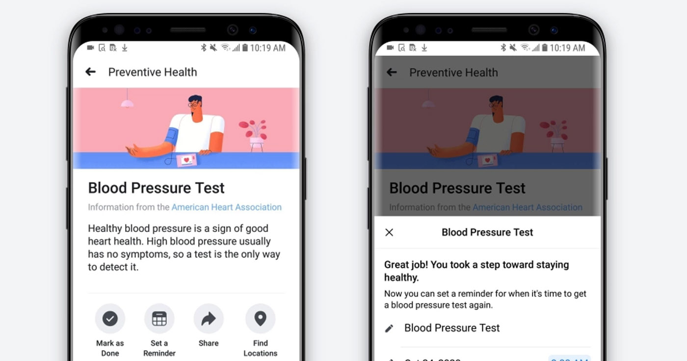 Facebook präsentiert Gesundheitsvorsorge-Tool