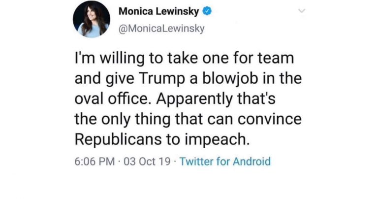 Monica Lewinsky und Oralsex mit Trump: Ein Fake!