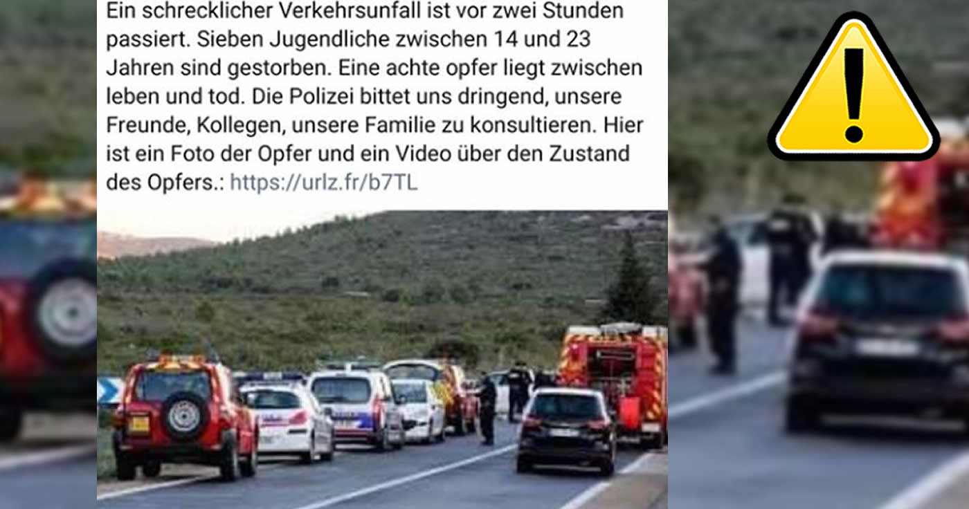 Facebook-Betrug: "Ein schrecklicher Verkehrsunfall ist vor zwei Stunden passiert"
