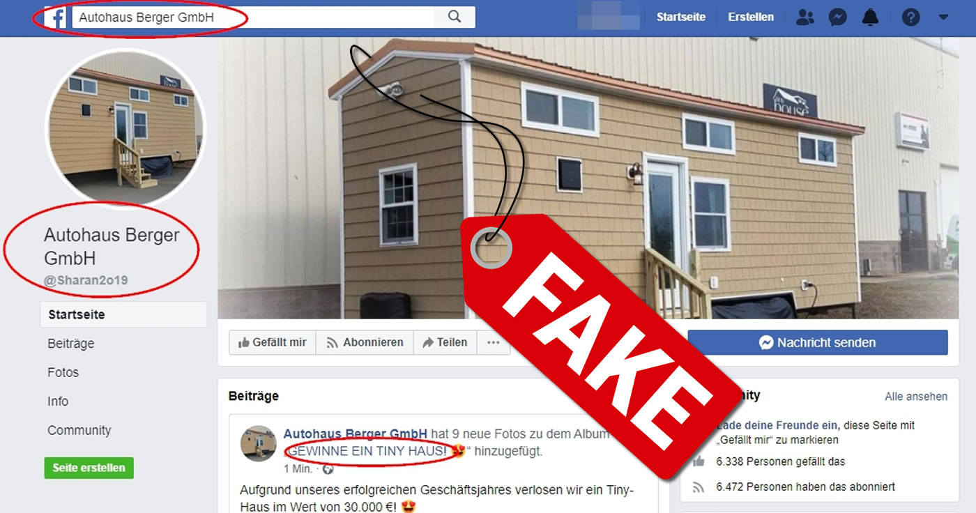 Facebook-Faktencheck: Autohaus-Seite verlost Tiny House