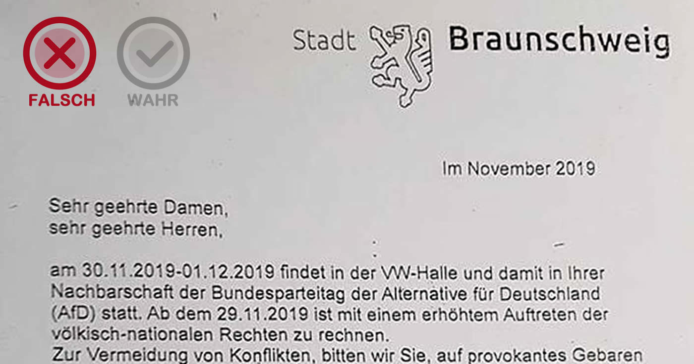 Brief aus Braunschweig ist ein Fake