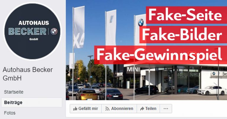 Facebook: „Autohaus Becker“ lockt Nutzer in die Falle