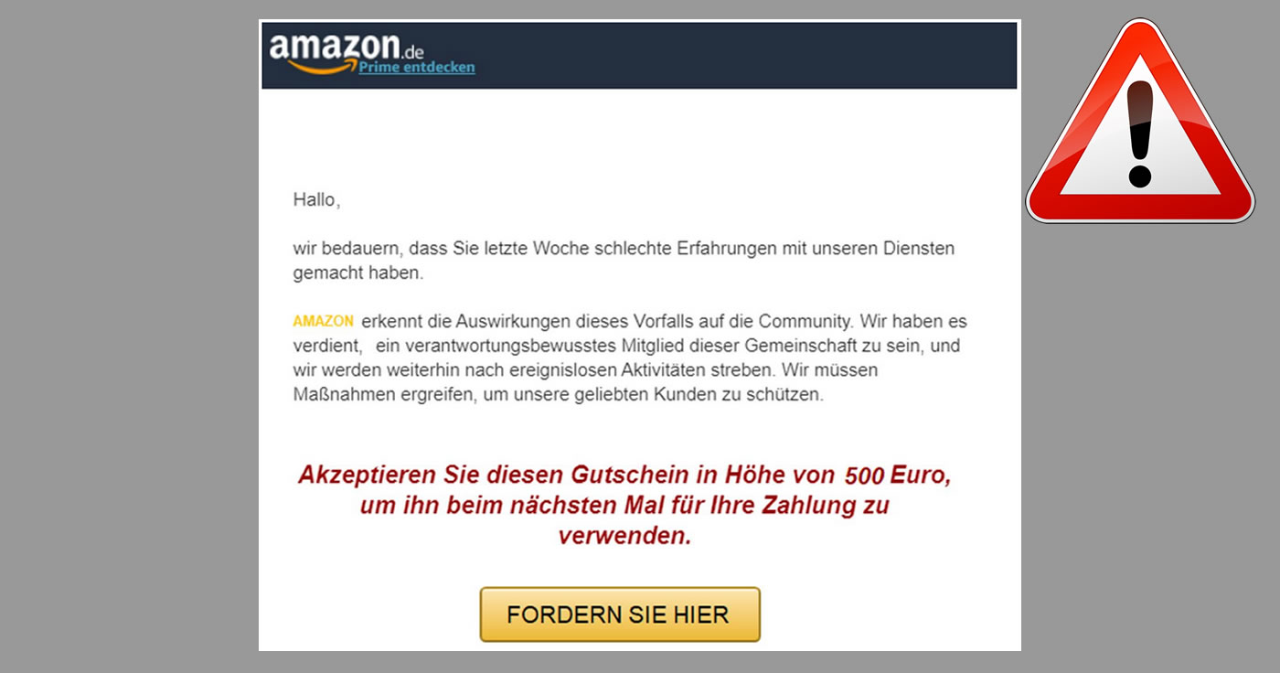 Amazon-Mail lockt in Abofalle
