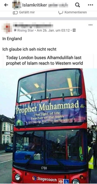 Der Bus mit dem Mohammed-Plakat