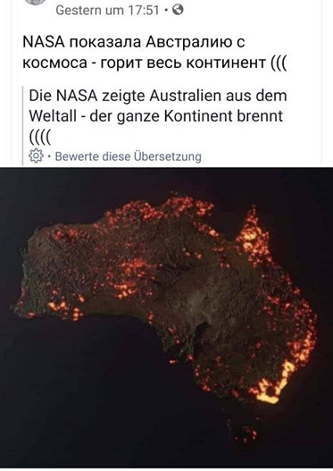Das angebliche NASA-Foto von Australien