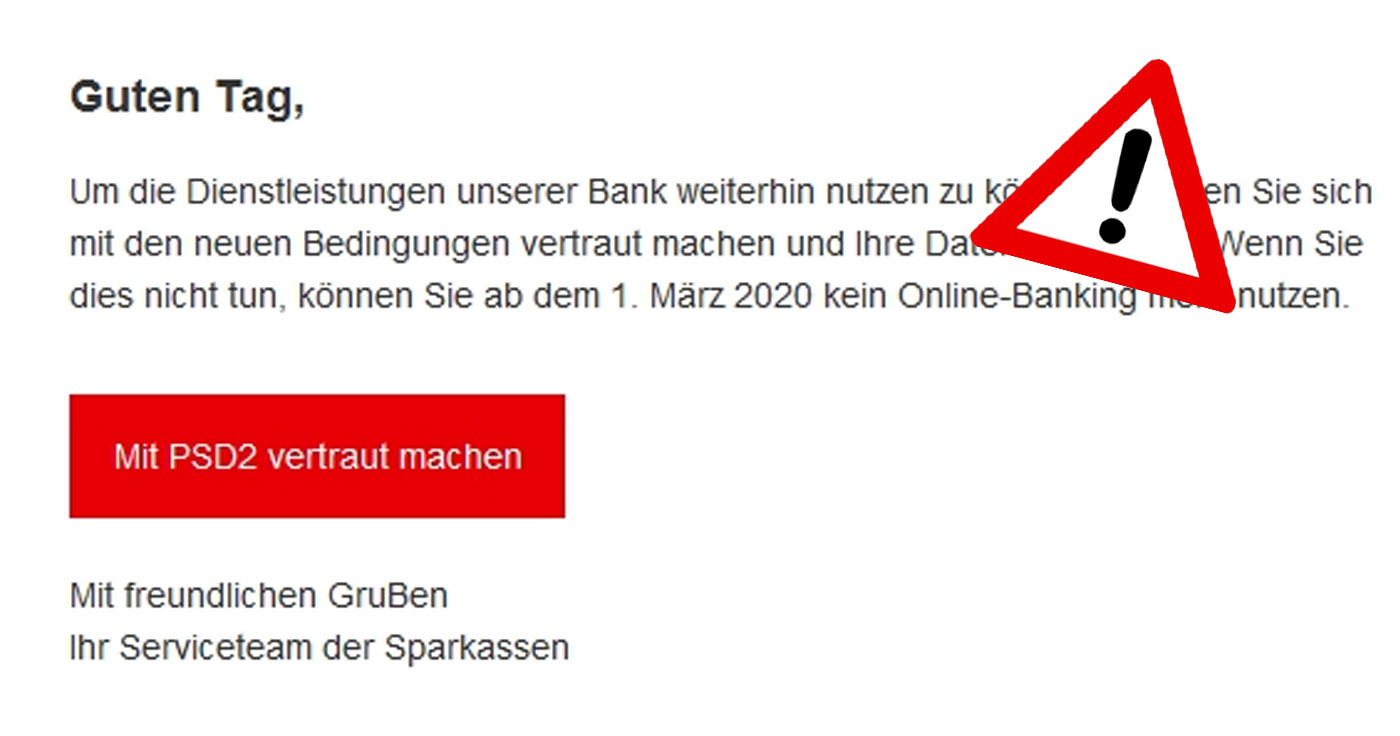 Phishing im Namen der Sparkasse: "Bestätige deine Daten"