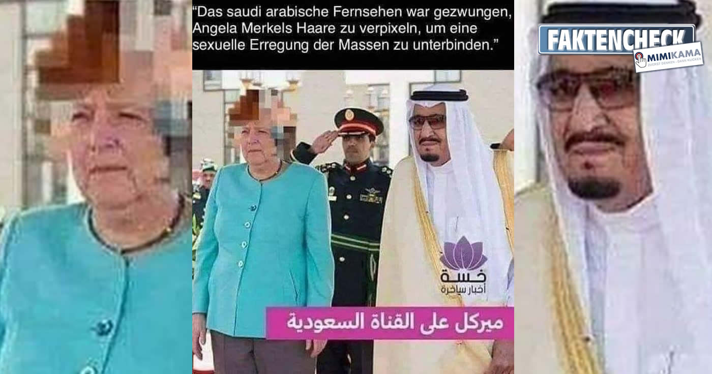 Saudi-Arabiens Medien "verpixeln" Haare von Merkel (Faktencheck)