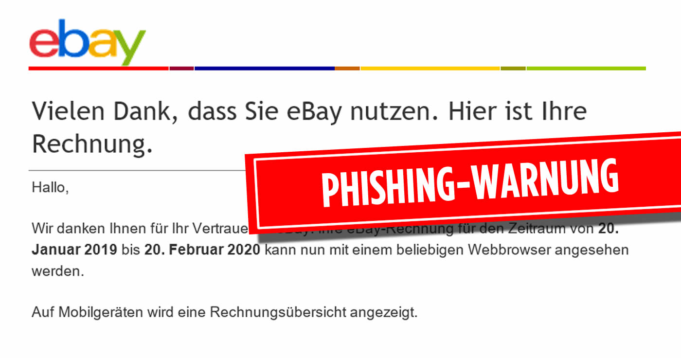 Gefälschte E-Mail im Namen von eBay führt zu Phishing-Versuch