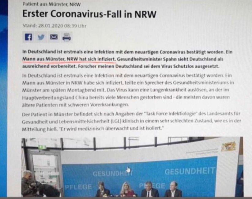 Ein Infizierter in NRW?