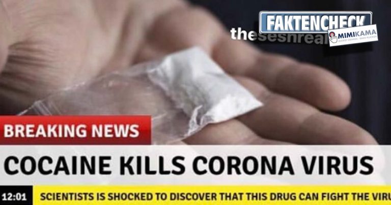 Nein! Kokain tötet nicht das Coronavirus