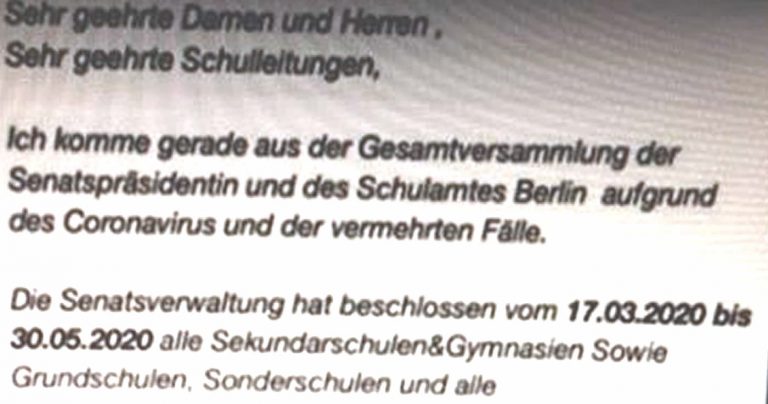 Faktencheck zu „Schulschließung in Berlin wegen Corona-Virus“