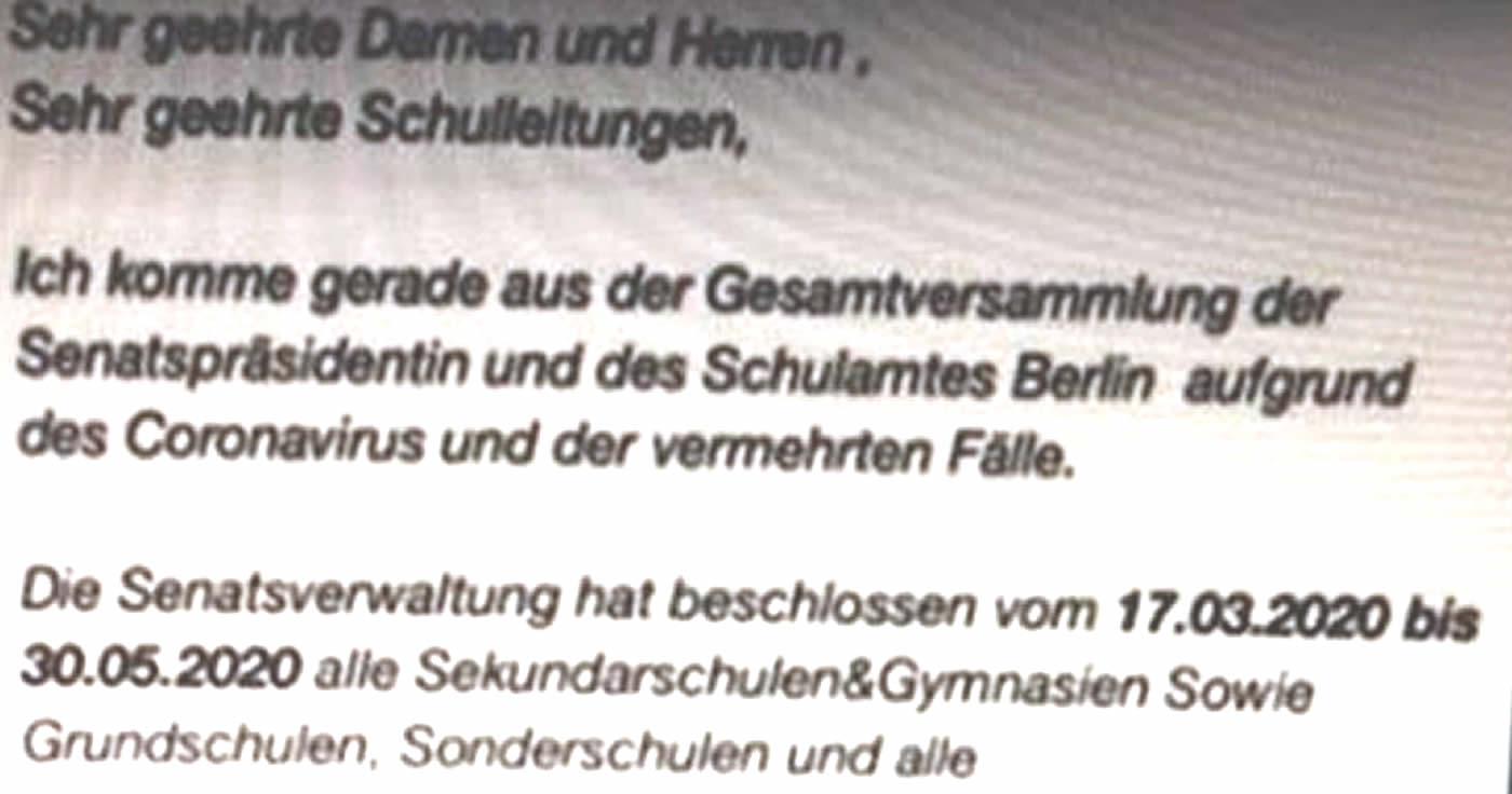 Faktencheck zu "Schulschließung in Berlin wegen Corona-Virus"