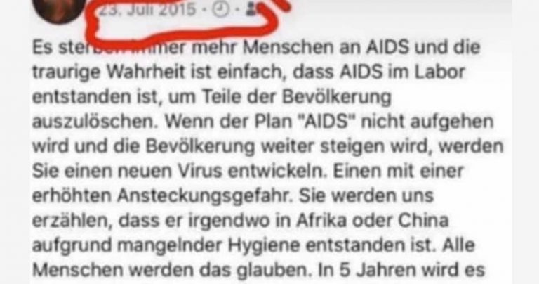 Faktencheck zu „Plan AIDS“ und „Plan Corona“ aus dem Jahr 2015