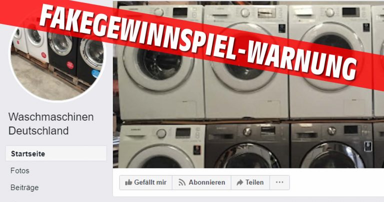 Fake-Gewinnspiel: Keine gratis Waschmaschinen für Facebook-Nutzer